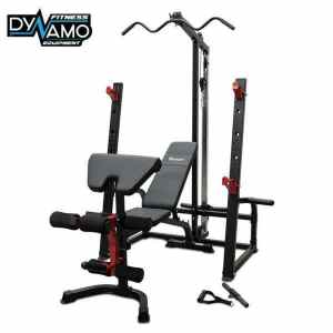 Squat Rack with Adjustable Bench & Lat Pull Down New In Box