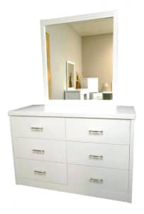 Six drawer dressing table with mirror - Brand New