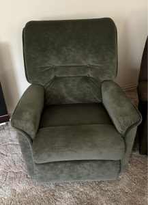 Jason Recliner chair - Green faux suede fabric