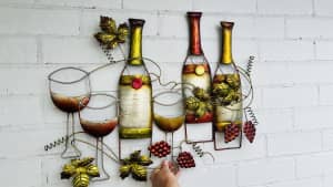 Metal wine art wall art wine bottles
