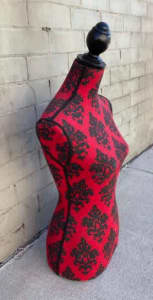 Red & Black Fabric Female Mannequin Torso (no stand) counter top A292