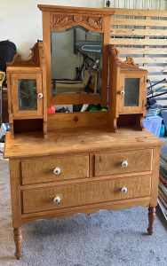 Vintage hardwood dressing table