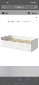 IKEA BED w/ drawers & extends to double
