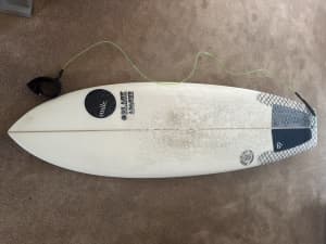 Signed Black Apache Surfboard and Bag - 5’11 x 21 1/2 x 2 11/16