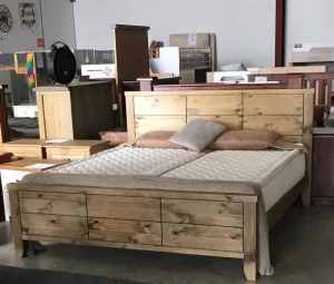 KING SIZE TIMBER BED AND KING SIZE SPLIT MATTRESS PICK UP OR DELIVERY