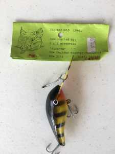 Timber McFeeters Tenterfield Dart lure with old packet tag