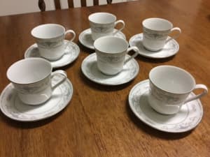 Six New Tea Cups and Saucers Diane Fine Porcelain China
