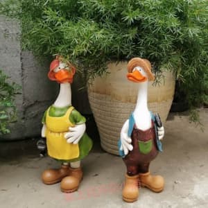 Cartoon Art Couples Duck Garden Ornaments Courtyard Statue Lawn Duck S