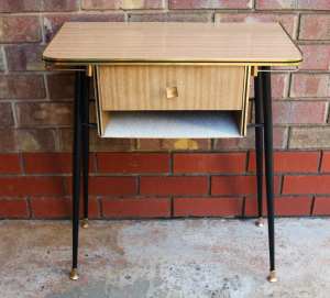 Vintage Retro Wooden Laminate Side Table