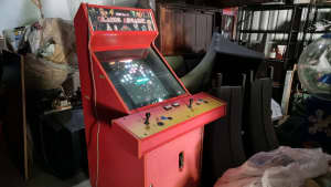 Arcade video cabinet with classic 80s games 