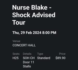 1 Nurse Blake ticket.