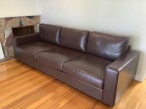 Moran Brown Leather Sofa in very good condition