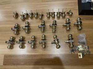 Whole house of brass door and wardrobe knobs - working order