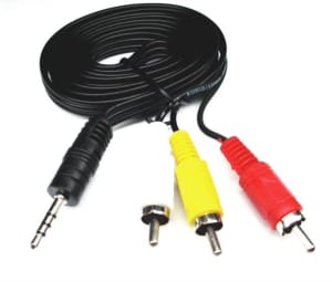 Quality 1PC 1.5M AV 4 POLE Audio Video Lead to 3 RCA Male Plug FR