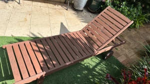 Timber Outdoor Garden Sun Lounge with cushion