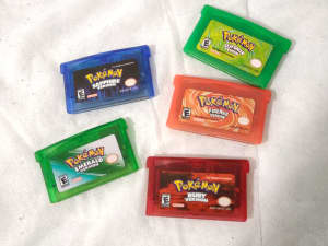 Pokemon GBA Games - Fire Red, Leaf Green, Emerald, Sapphire, Ruby New