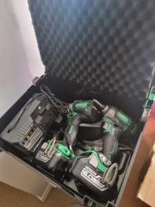 Hitachi 2 piece 18v with 2 batteries and case
