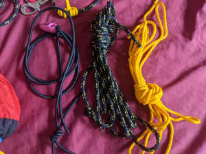 Kayak throw & tow ropes, paddle cord keeper etc