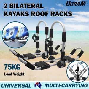 Universal Folding Aluminum 2 Bilateral J-Bar Canoe Carrier Kayak Rack