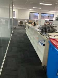 Used office furniture - 3 x laminate cabinets with benchtops