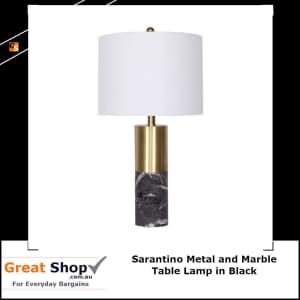 Sarantino Metal and Marble Table Lamp in Black