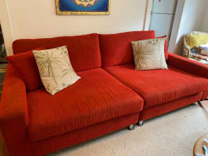 Furniture Bazaar / Olivers Furniture Large Red Super Comfy Couch