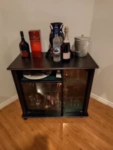 Bar, Drinks Cabinet on wheels Liquor Cabinet