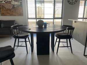 Freedom Furniture - Black Dining Table 4 dining chairs