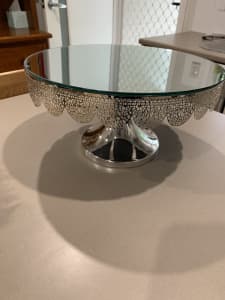Silver Luxe Cake Stand 30x30x16.5cm
