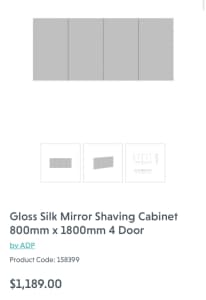 Brand new 1800mm mirrored shaving cabinet