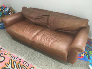 Molmic Handmade Leather Sofa - 3 seater, excellent condition