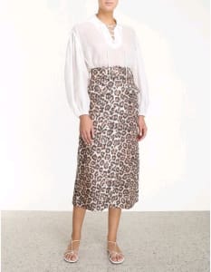 Zimmermann Bonita Safari Skirt in Leopard - Size 0P
