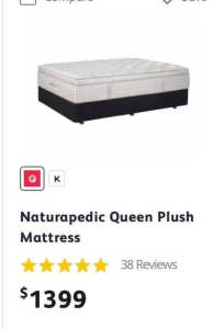BRAND NEW NATURAPEDIC MATTRESS QUEEN PLUSHAfterpay available