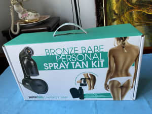 Mine tan Bronze baby home spray tan kit machine and mitt.