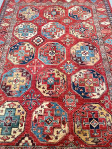 Stunning lambs wool Hand Knotted Afghan Ersari rug 2.5x1.7m