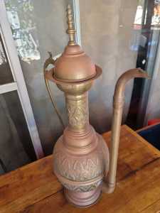 Large Arabian Brass Coffee Pot - tall