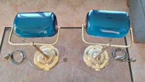 Vintage/Retro Solid Brass Bankers Lamps