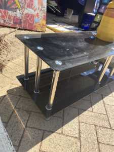 Free! Glass black low table / cabinet