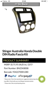 New Honda city double DIN audio fascia kits