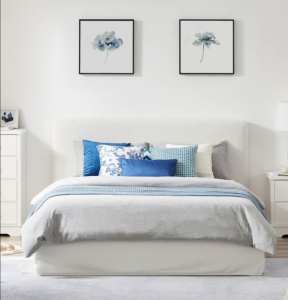 bed double slip cover bedroom styling staging designer
