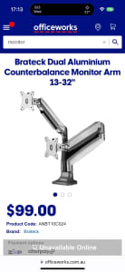 Aluminum Gas Spring Dual Monitor Arm (mount)