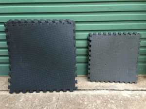 Black foam mats interlocking