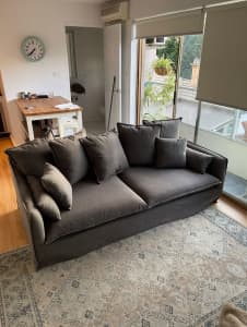 Dark grey 3 seat couch