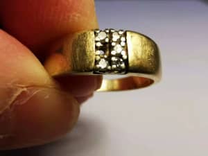 Genuine 14K Five Diamond Solid Gold Ring $599