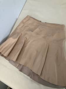 Leather skirt creme colour -size 10 100%leather