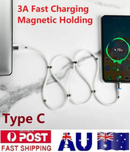 Super Self Winding USB Type C 3A Magnetic Cable Fast Charging 3A