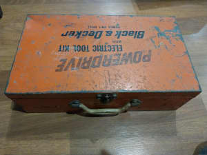 Vintage Black & Decker Powerdrive metal tool box 