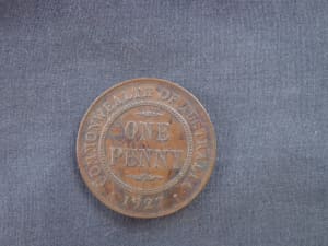 1927 Australian One Penny Coin.