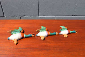Set of Three Mid Century Ceramic Flying Ducks
