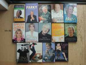For Her: auto/biography books stage/journalist/comedy/chef/TV $2 ea